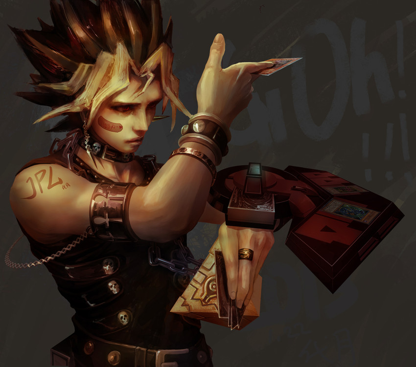 muto yugi, osiris the sky dragon, and magician of black chaos (yu-gi-oh! and 1 more) drawn by narcissus111