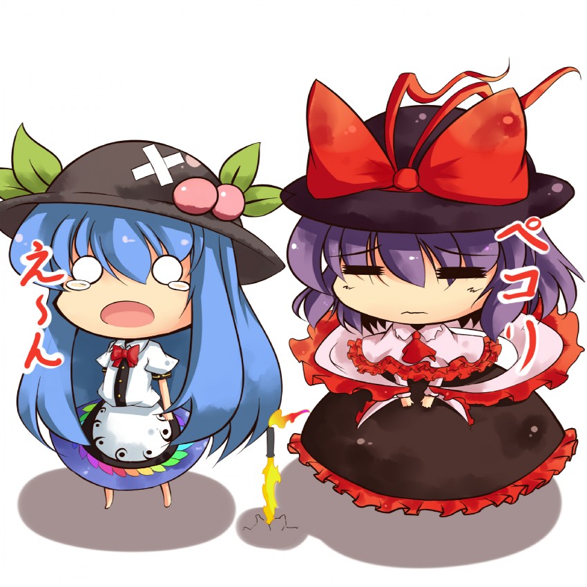 hinanawi tenshi and nagae iku (touhou) drawn by kazami_chiu