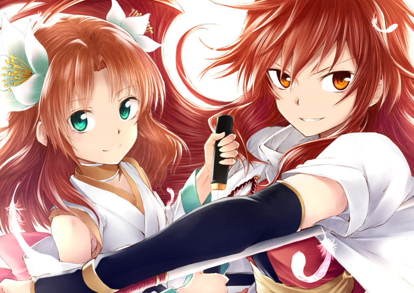 amou kanade and serena cadenzavna eve (senki zesshou symphogear) drawn by judo_fuu