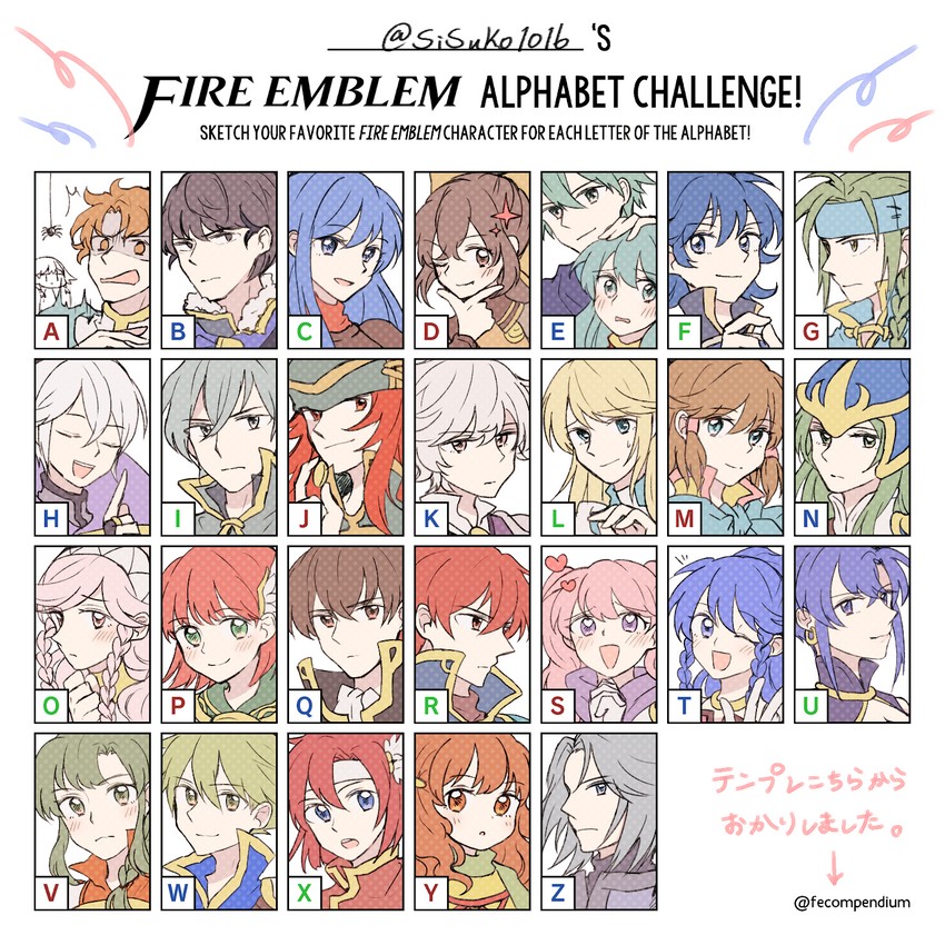 eirika, caeda, olivia, ephraim, mist, and 23 more (fire emblem and 9 more) drawn by sushitarou