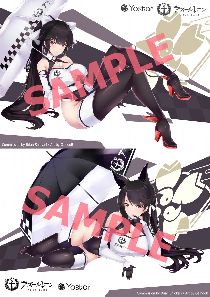 atago and takao (azur lane) drawn by gainoob