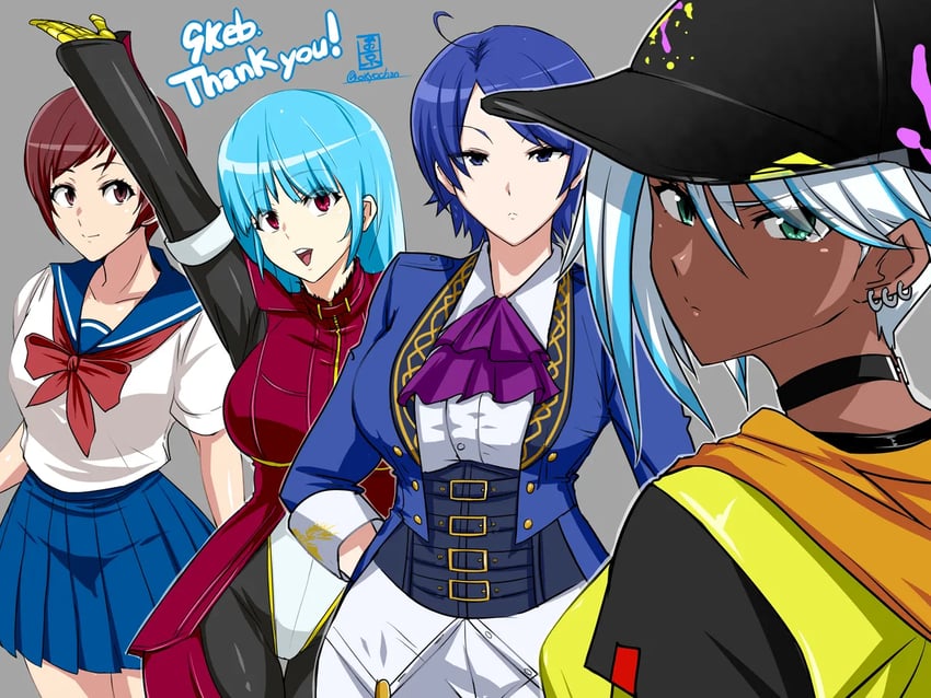 kula diamond, elisabeth blanctorche, isla, and kushinada yuki (the king of fighters and 1 more) drawn by okyou
