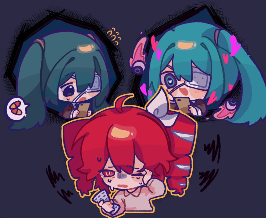 hatsune miku and kasane teto (vocaloid and 4 more) drawn by moochaakaka