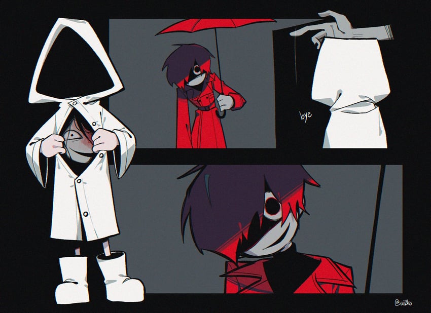 heroine, mr. scarletella, and mr. gap (homicipher) drawn by ui2ko
