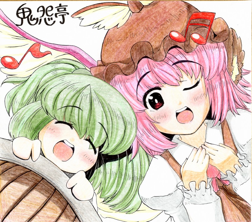mystia lorelei and kisume (touhou) drawn by onion_pikupiku