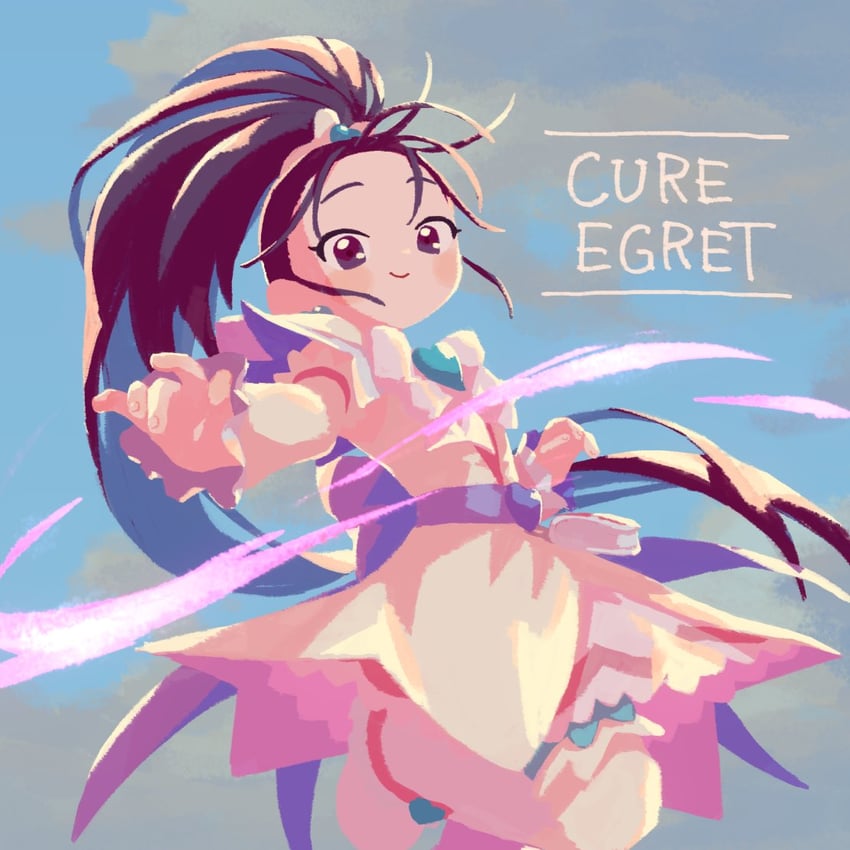 mishou mai and cure egret (precure and 1 more) drawn by koteko_(chop_of_toilet)