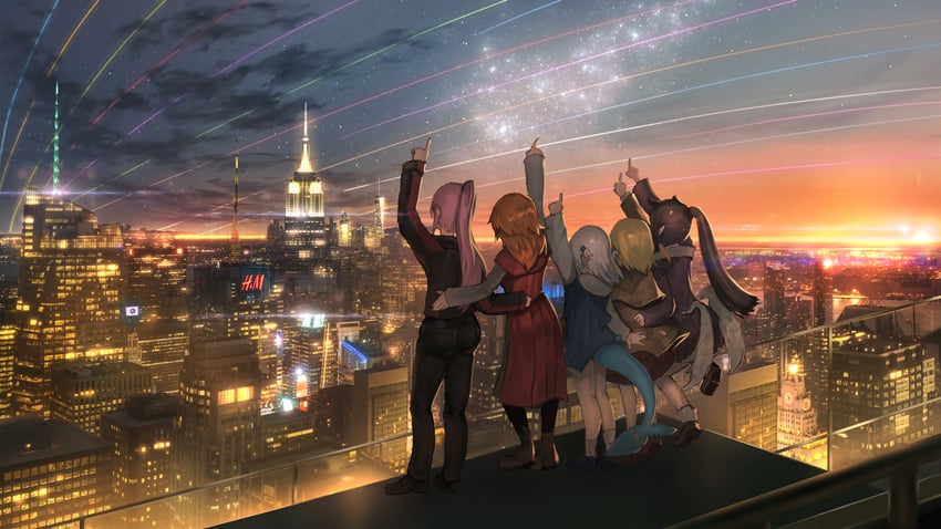 gawr gura, mori calliope, ninomae ina'nis, takanashi kiara, and watson amelia (hololive and 1 more) drawn by advarcher