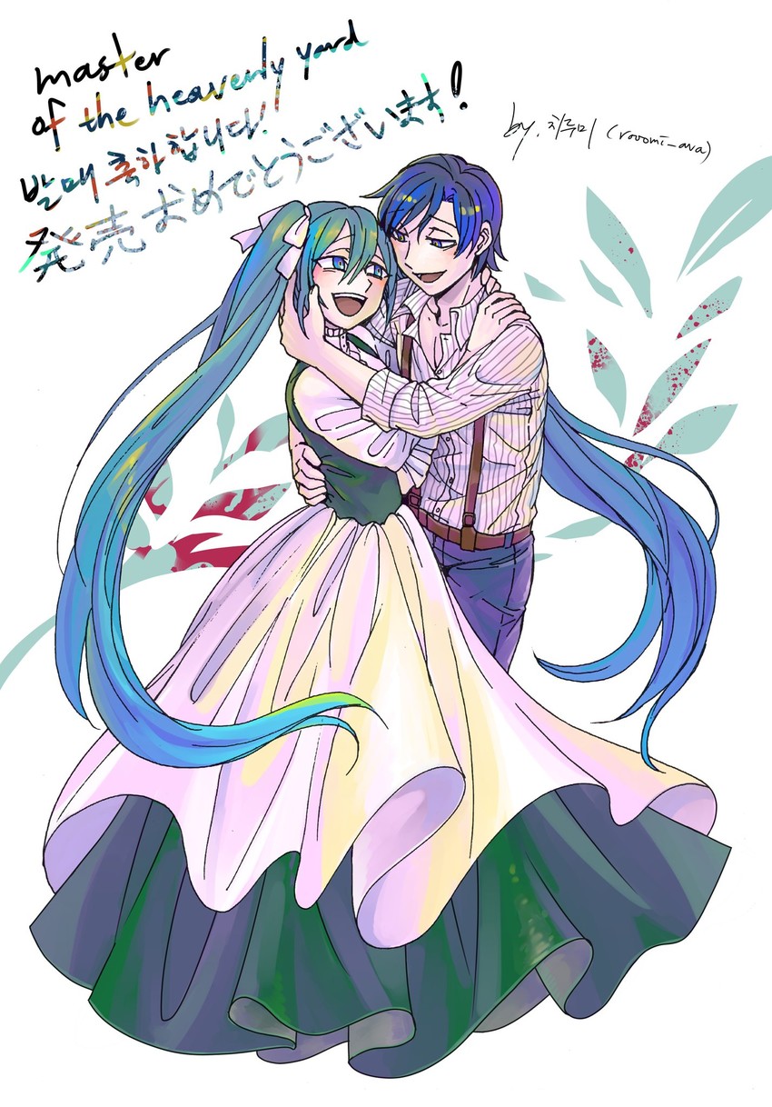 hatsune miku, kaito, eve moonlit, and adam moonlit (vocaloid and 3 more) drawn by rooomi