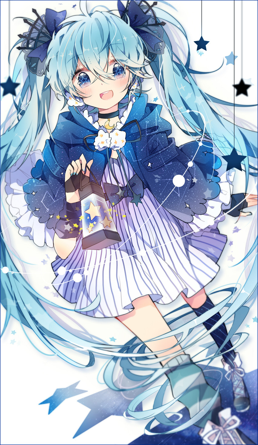 hatsune miku and fuyu no yoru miku (vocaloid) drawn by fenghu_(huli)