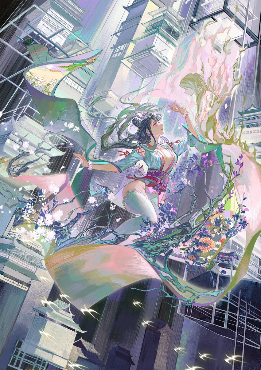 kachou fuugetsu (onmyoji and 1 more) drawn by yinzinmiemie