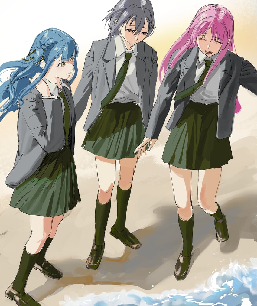 chihaya anon, togawa sakiko, and takamatsu tomori (bang dream! and 1 more) drawn by rainbow_hose