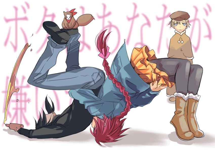 hei, suou pavlichenko, july, and petya (darker than black) drawn by kanou_ayumi