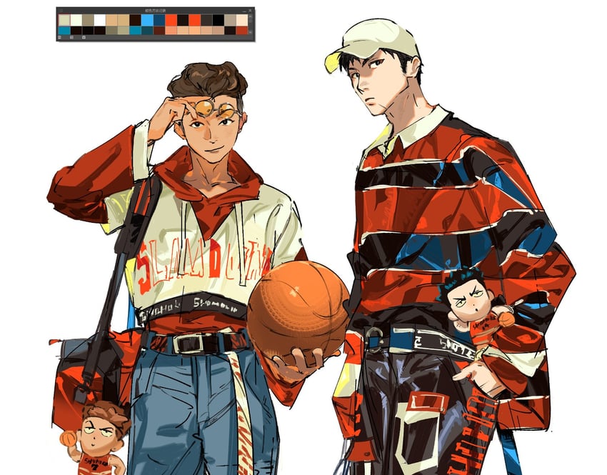 miyagi ryouta and mitsui hisashi (slam dunk) drawn by atie1225