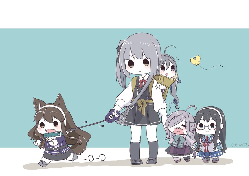 ooyodo, kasumi, ashigara, kiyoshimo, kasumi kai ni, and 3 more (kantai collection) drawn by nami_nami_(belphegor-5812)