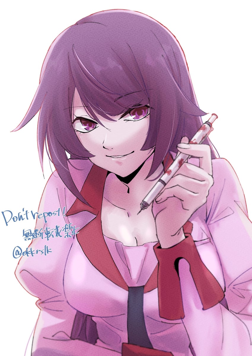 senjougahara hitagi (monogatari and 1 more) drawn by hatahata_(okkrslk)