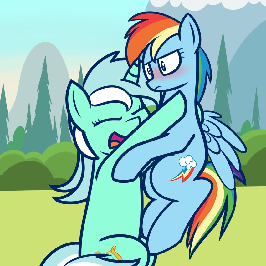 rainbow dash and lyra heartstrings (my little pony and 1 more) drawn by claribell3