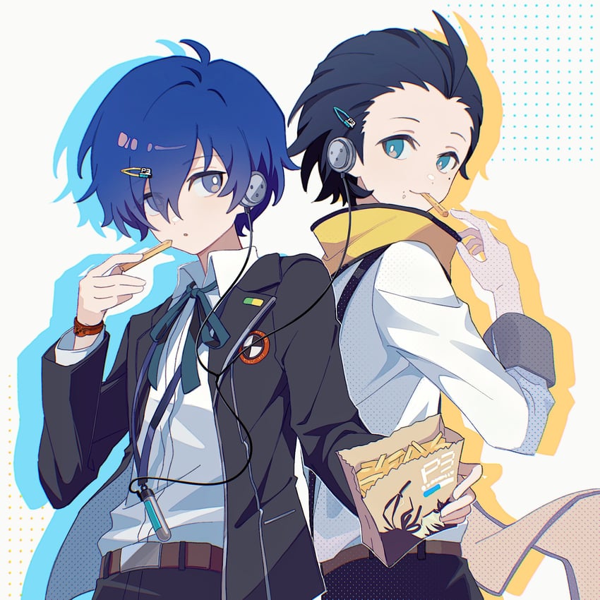yuuki makoto and mochizuki ryouji (persona and 1 more) drawn by choco-reto_(xusagix)