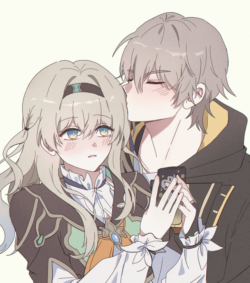 trailblazer, firefly, and caelus (honkai and 1 more) drawn by humaningan