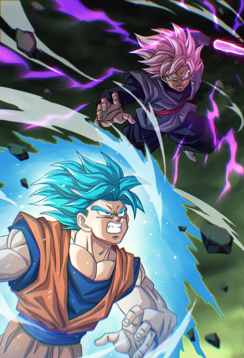 son goku and goku black (dragon ball and 1 more) drawn by buraku_black