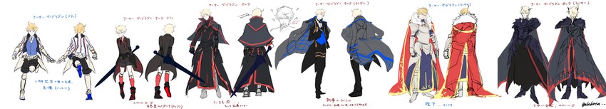 artoria pendragon, saber lily, arthur pendragon, and arthur pendragon alter (fate and 1 more) drawn by aka_no_jo