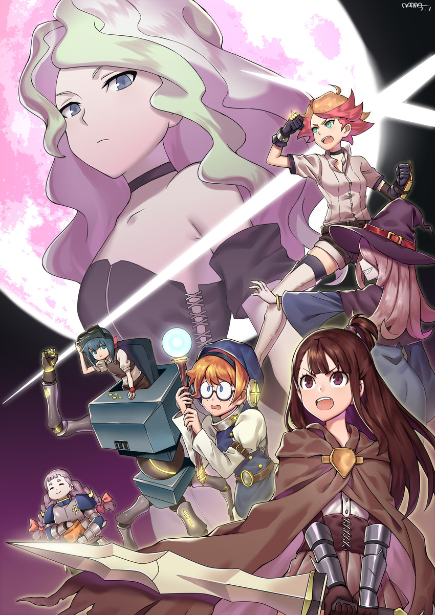 kagari atsuko, diana cavendish, sucy manbavaran, lotte jansson, amanda o'neill, and 3 more (little witch academia) drawn by makise_minami