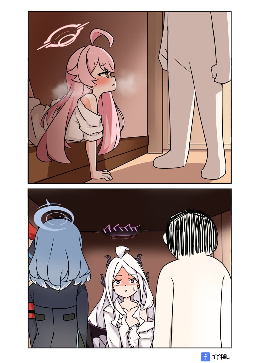 sensei, doodle sensei, hina, hoshino, and ako (blue archive and 1 more) drawn by ty_kaede