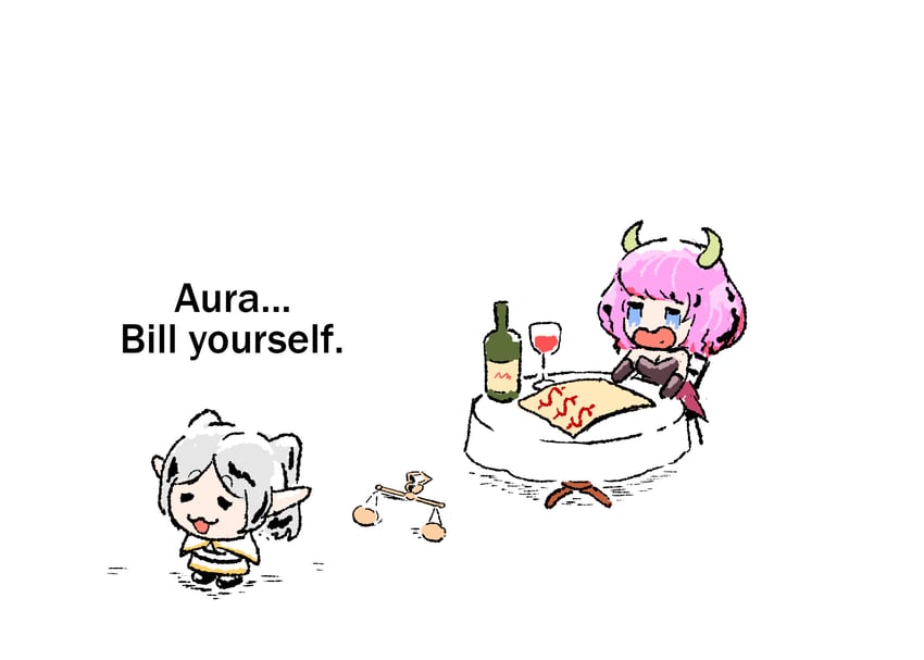 frieren and aura (sousou no frieren) drawn by duckmeat_woohoo