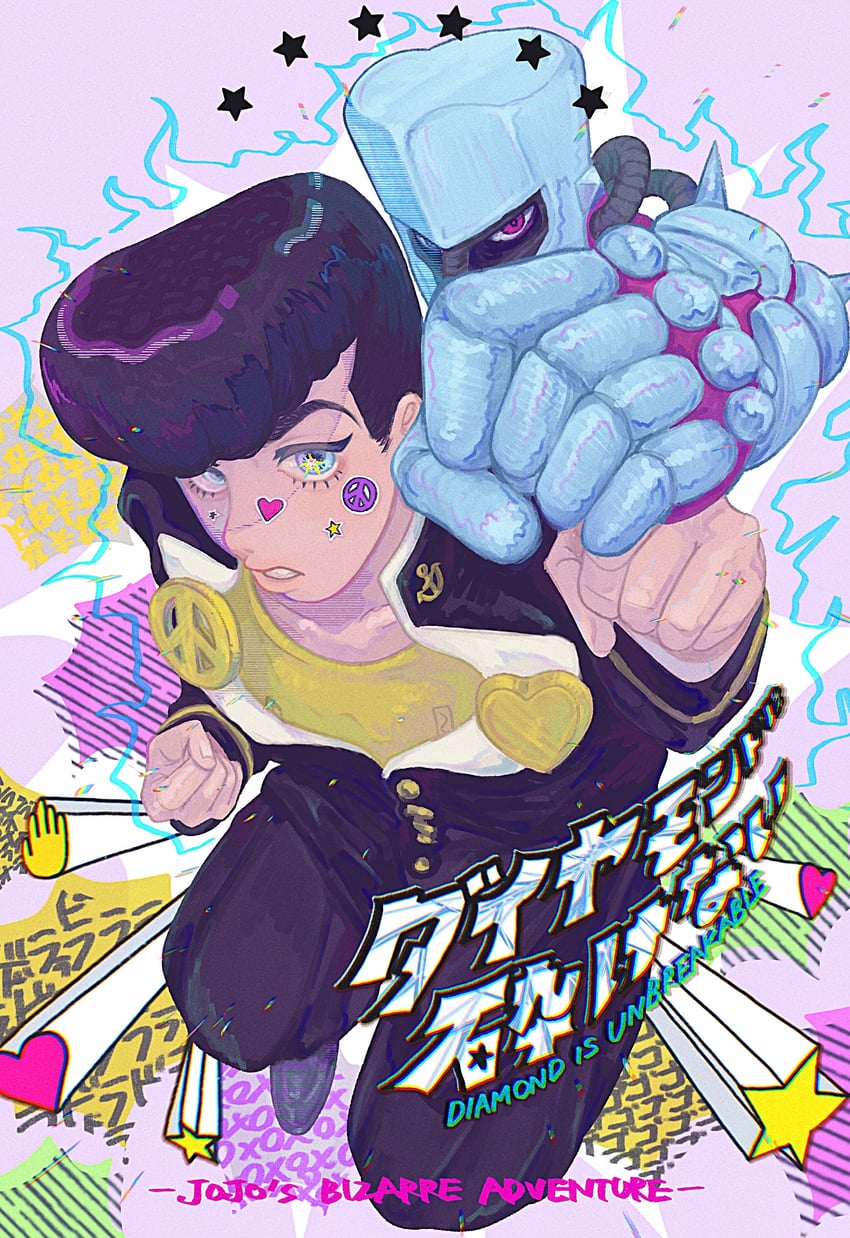 higashikata josuke and crazy diamond (jojo no kimyou na bouken and 1 more) drawn by t_0nd