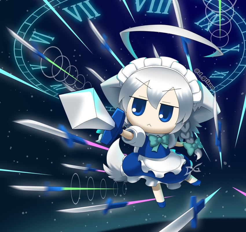 izayoi sakuya and inu sakuya (touhou) drawn by dio_griseo