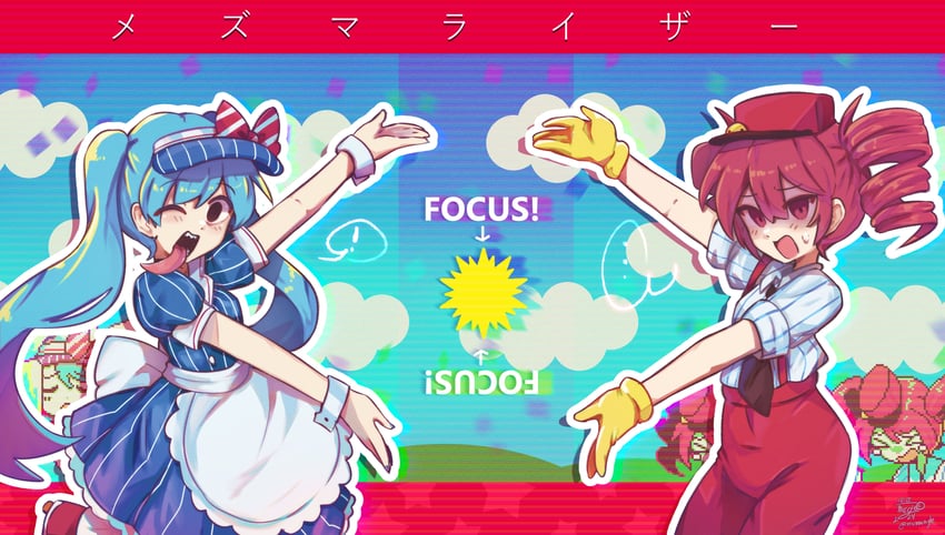 hatsune miku and kasane teto (vocaloid and 2 more) drawn by nicmangle