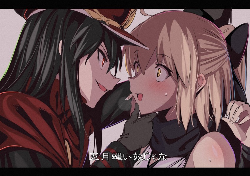 okita souji and oda nobunaga (fate and 2 more) drawn by ulrich_(tagaragakuin)