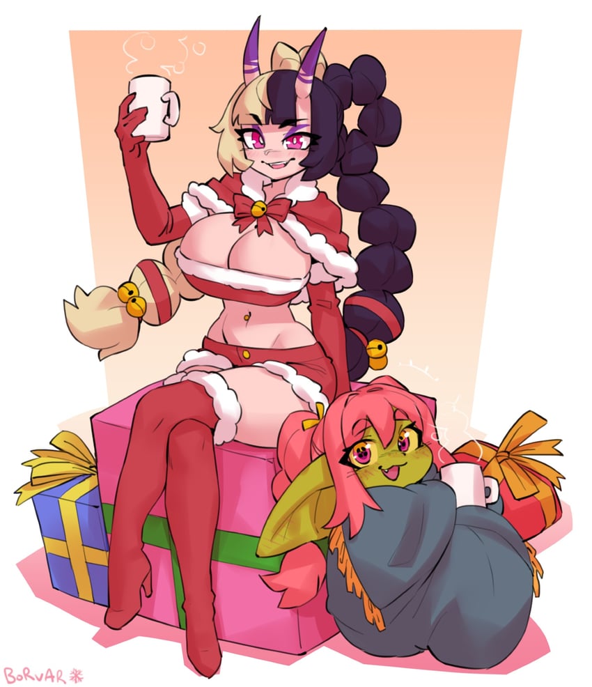 ayaka and nixi (original) drawn by borvar