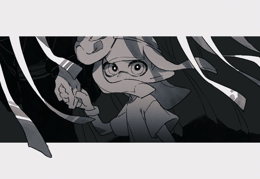 inkling player character and inkling girl (splatoon) drawn by p0m4_p0m4