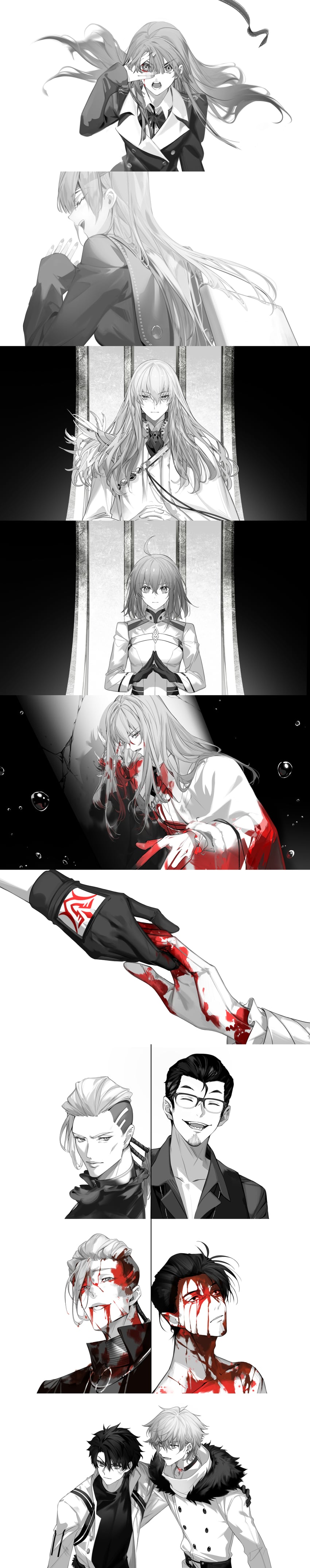 fujimaru ritsuka, kadoc zemlupus, kirschtaria wodime, ophelia phamrsolone, scandinavia peperoncino, and 1 more (fate and 1 more) drawn by arlizi