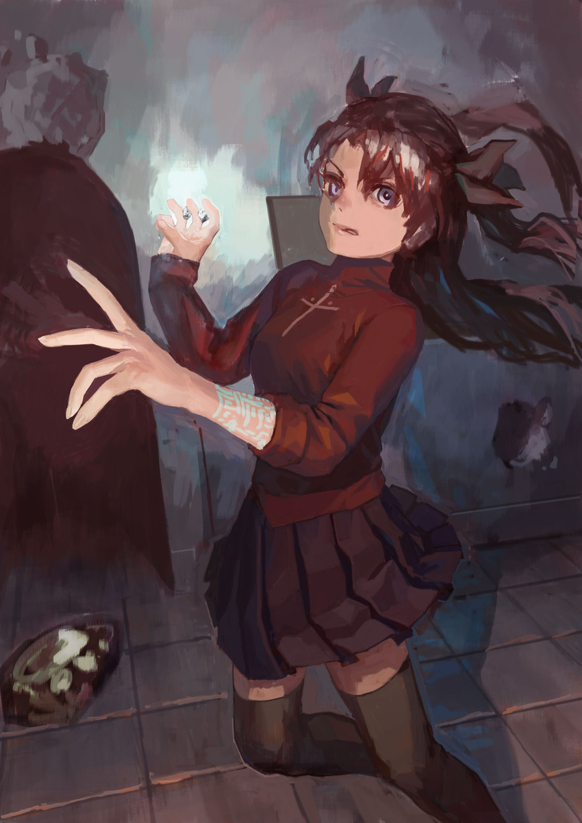 tohsaka rin (fate and 1 more) drawn by ishidah