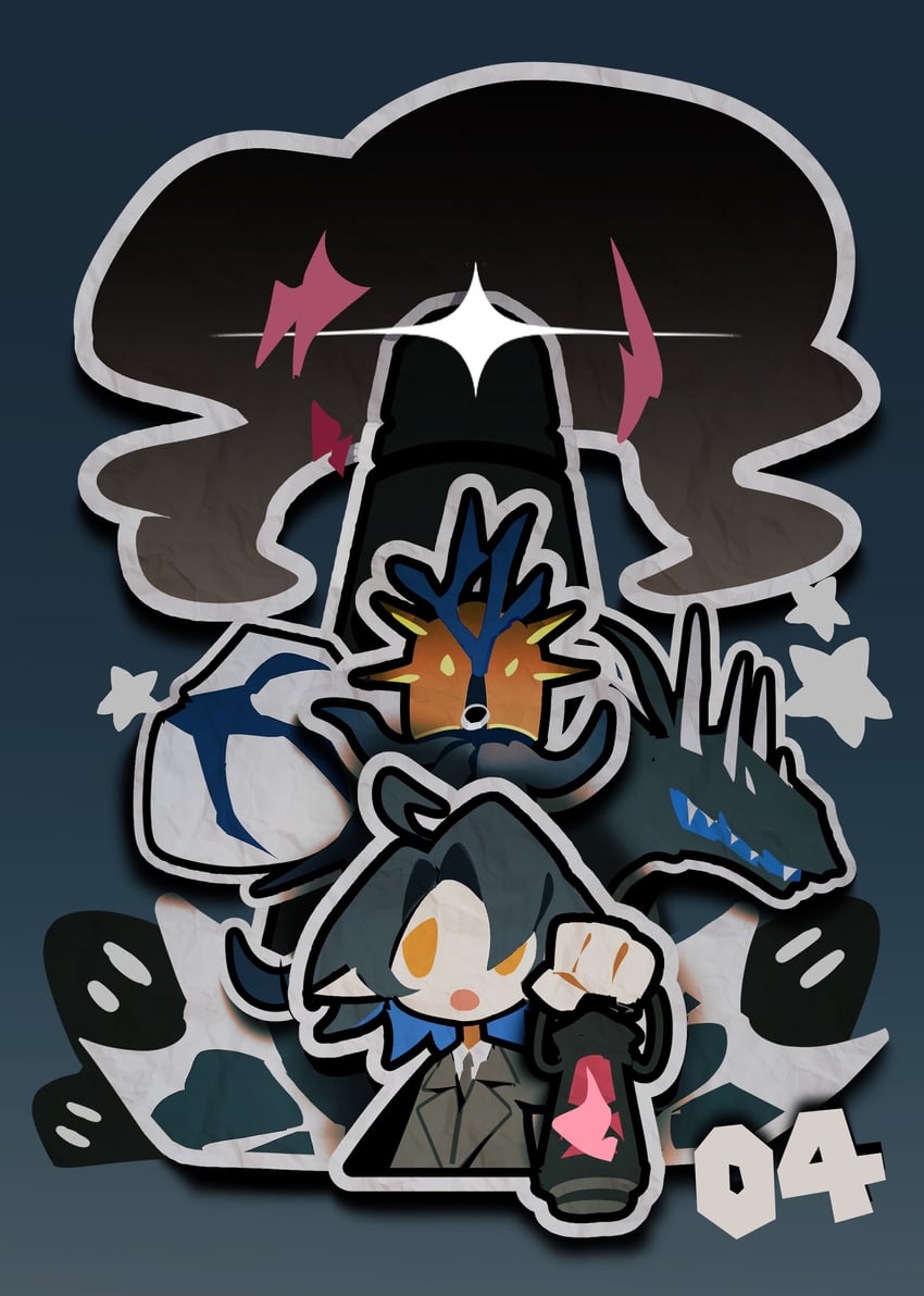 lumen, seaborn, and nethersea spewer (arknights and 1 more) drawn by ghost_(tama)