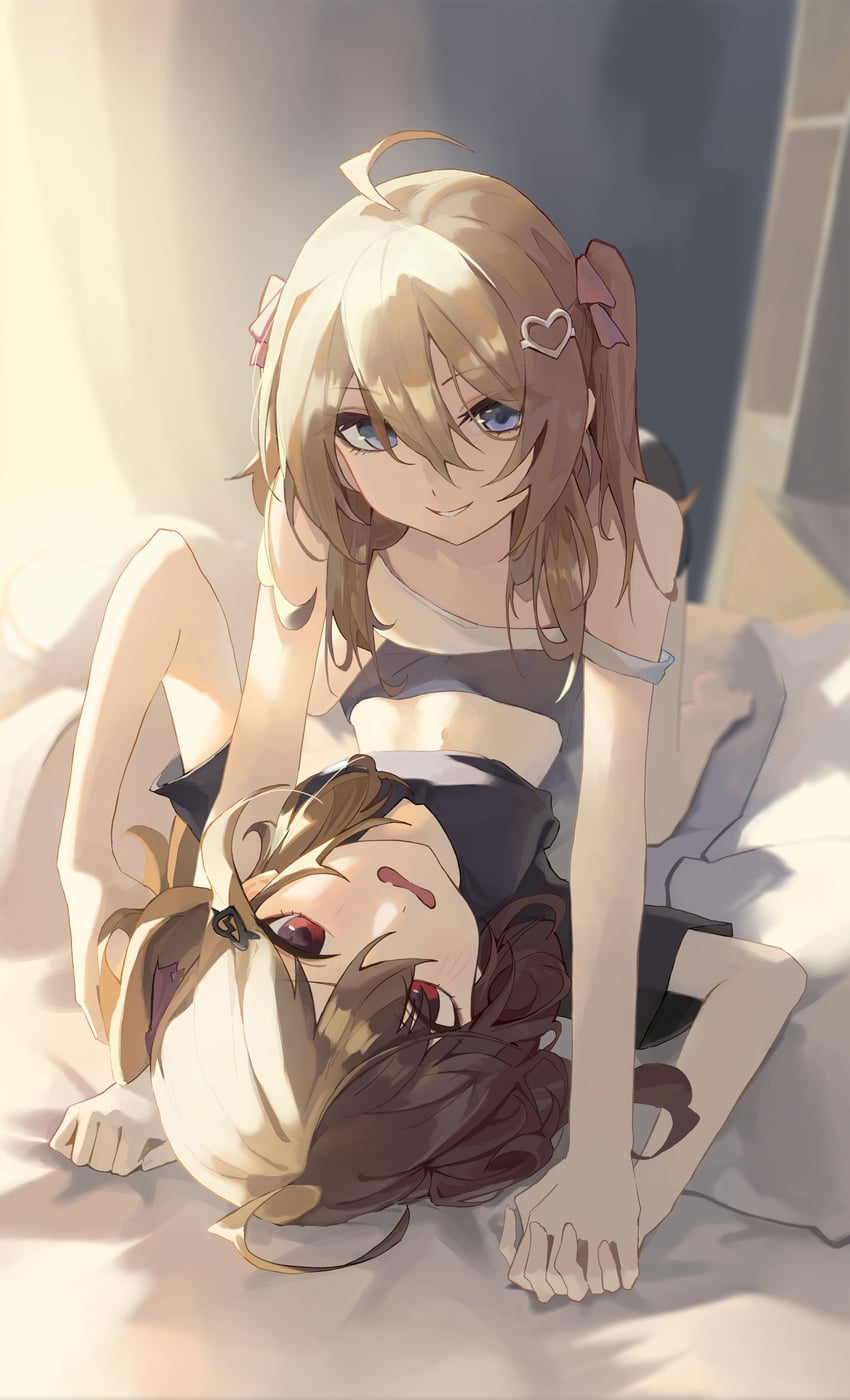 neuro-sama and evil neuro-sama (vedal ai) drawn by mbkona
