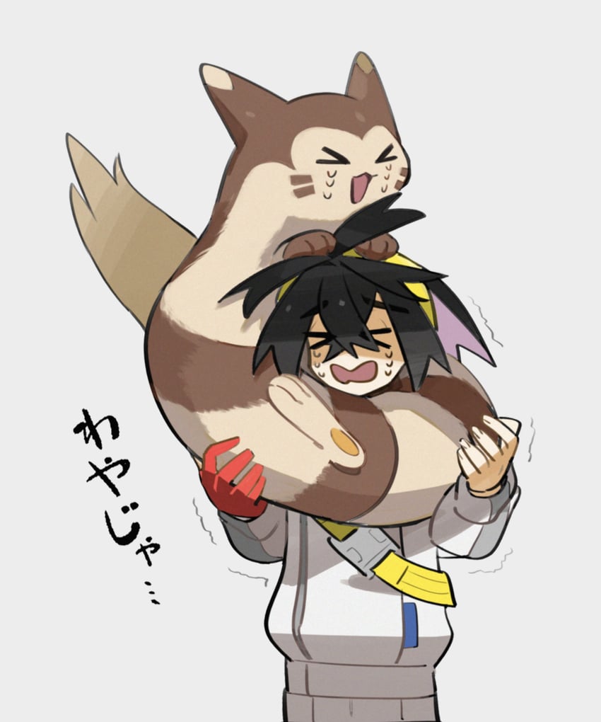 kieran and furret (pokemon and 1 more) drawn by higuchi_megumi
