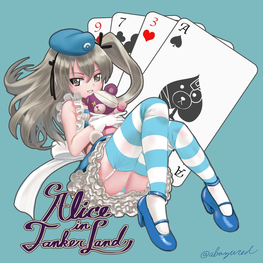 shimada arisu, alice, and boko (girls und panzer and 1 more) drawn by abazu-red