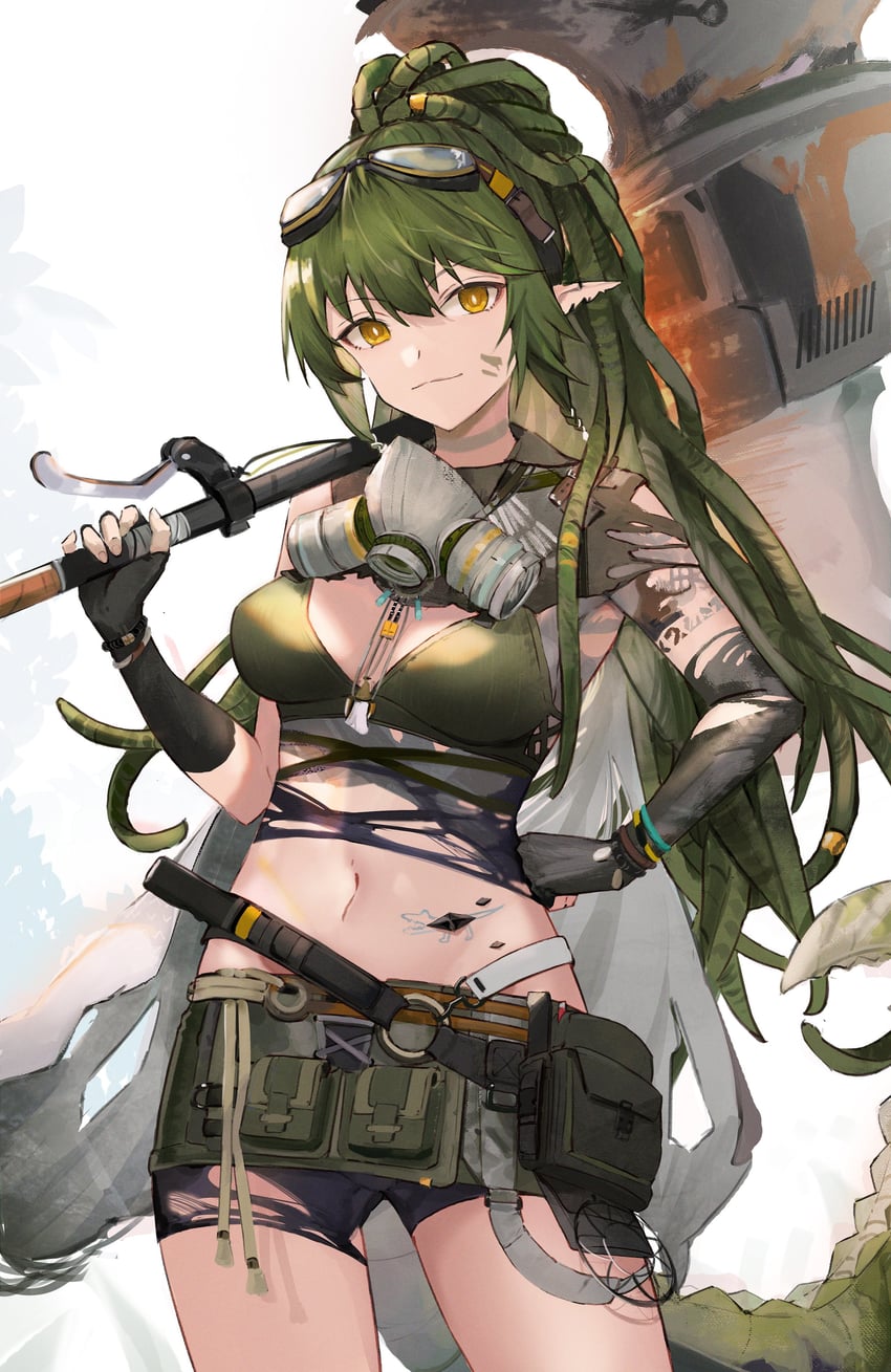 gavial and gavial the invincible (arknights) drawn by ema_(kuguiema)