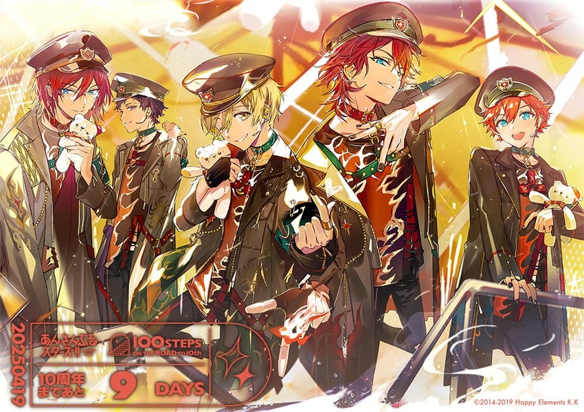 amagi rinne, saegusa ibara, mashiro tomoya, akehoshi subaru, and fushimi yuzuru (ensemble stars!) drawn by suou_(sdurorhr)