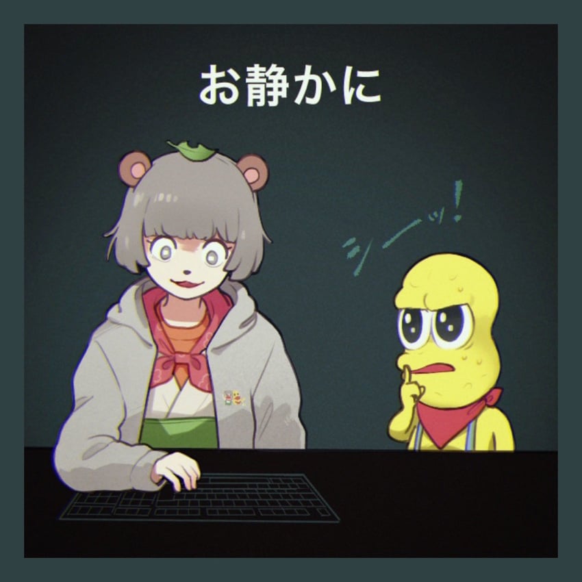 ponpoko and peanuts-kun (mode aim and 1 more) drawn by vuvuzuke