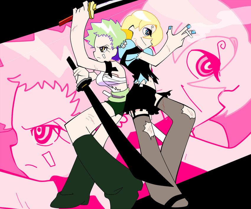 roronoa zoro and sanji (one piece and 1 more) drawn by yui_(kari)