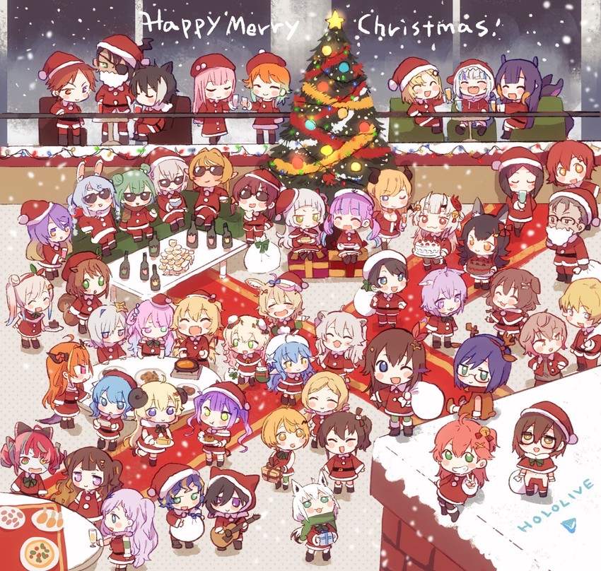gawr gura, houshou marine, shirakami fubuki, hoshimachi suisei, mori calliope, and 50 more (hololive and 3 more) drawn by taneda_yuuta