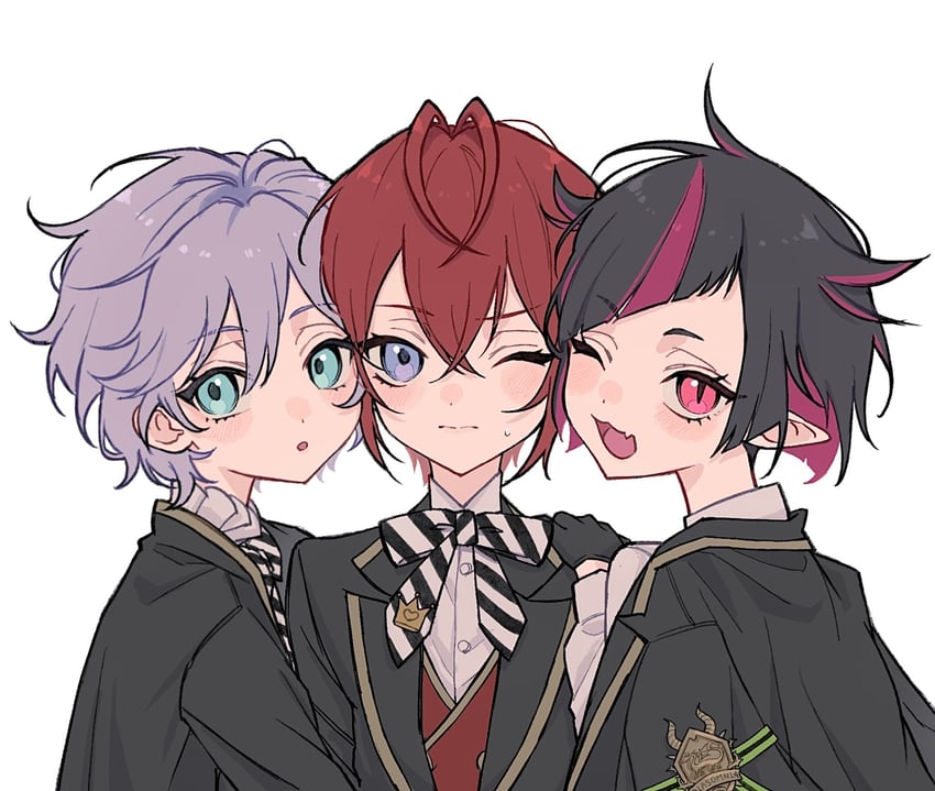 lilia vanrouge, riddle rosehearts, and epel felmier (twisted wonderland) drawn by udonh