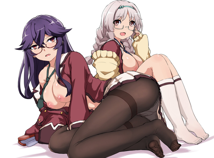 kushikawa hatoko and takanashi sayumi (inou-battle wa nichijou-kei no naka de) drawn by hu_sea