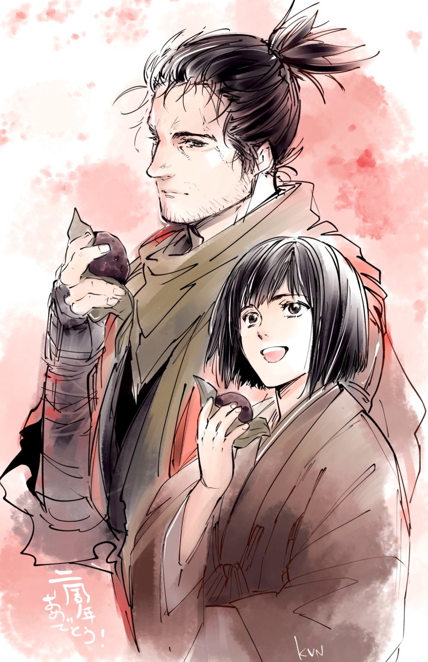 sekiro and kuro the divine heir (sekiro: shadows die twice) drawn by kedama_kvn
