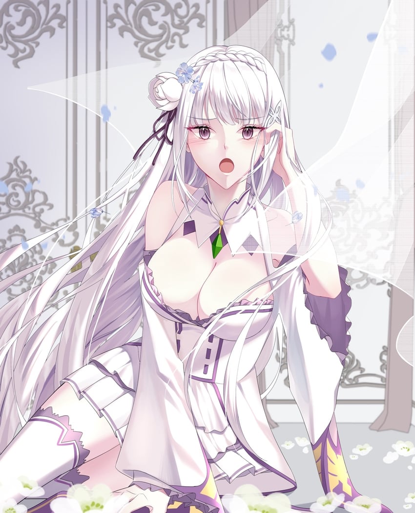 emilia (re:zero kara hajimeru isekai seikatsu) drawn by mang_chan_d
