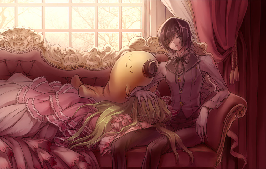 c.c., lelouch vi britannia, and cheese-kun (code geass and 1 more) drawn by minami_(apricot_tea)
