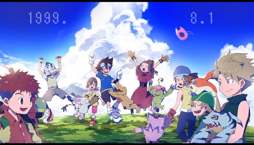 yagami hikari, yagami taichi, tailmon, agumon, tachikawa mimi, and 11 more (digimon and 1 more) drawn by daiki_(daikingairkgk)
